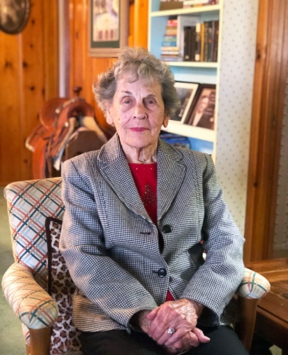 June Morrison, shown here in her living room, has lived in Gilbert for 94 years.