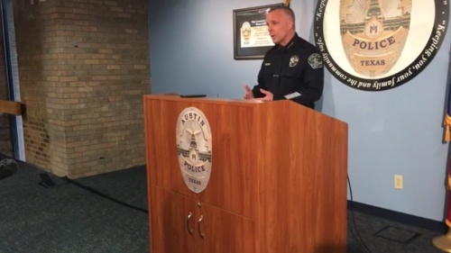 Austin Police Department Chief Brian Manley speaks in response to an audit of his department's handling of rape cases.