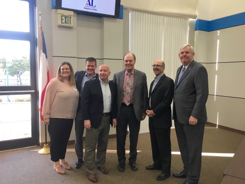 The Conroe/Lake Conroe Chamber of Commerce hosted the Coffee with a Congressman event, at which U.S. Rep. Kevin Brady, R-The Woodlands, (third from left) spoke. 