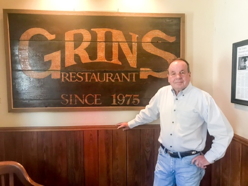 Owner Paul Sutphen was hired as a cook at Grins in 1975, when he was a senior in college.