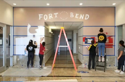 A dedication ceremony for a mural painted by Harmony School of Innovation high school students will be held Feb. 25 at the Fort Bend County Precinct 3 north annex building.