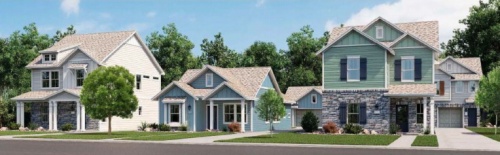 Prototypical representations show the architectural style planned for the homes in Chapman Parks.