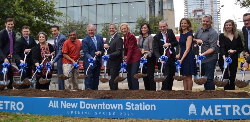 Capital Metro and its partners broke ground on a new downtown Austin station March 25.
