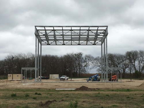Construction on Hutto's amphitheater is underway. 