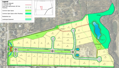 This site plan shows the layout for the upcoming Oak Alley neighborhood in Colleyville.