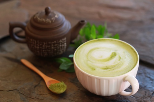 The matcha latte is one of several beverage options offered at Sweetwaters Coffee & Tea.