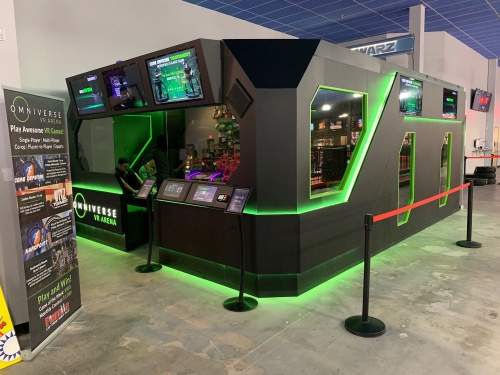 Austin-based virtual reality company Virtuix debuted the VR ARENA, pictured here, at Pinballz Lake Creek.