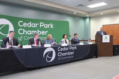 Candidates running for Cedar Park City Council took part in a forum April 17 at the Cedar Park Recreation Center. Five candidates discussed topics such as the Bell Boulevard redevelopment project, public safety and community involvement. 