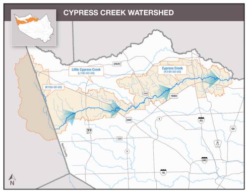 Cypress Creek spans across the northern part of Harris County.