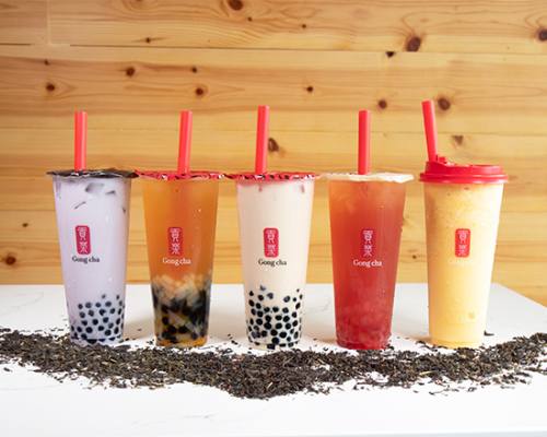 Gong Cha's beverages include bubble tea and milk tea.