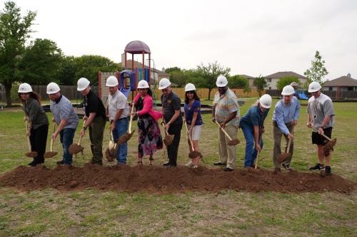 The city of Hutto broke ground April 23 at Hutto Community Park at Country Estates.