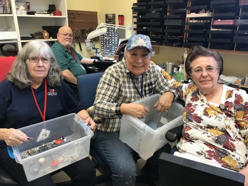 The Caring Place's volunteer Jewelry Team includes (from left) Sharon Brown, George Uhrig, Minnie Vasquez and Lorraine Uhrig, as well as Maggie Sullivan (not shown). 