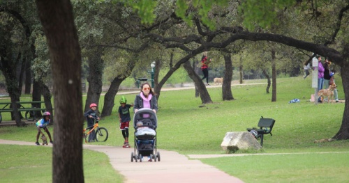Visitors walk, bike and skate along one of City Parku2019s many pathways.