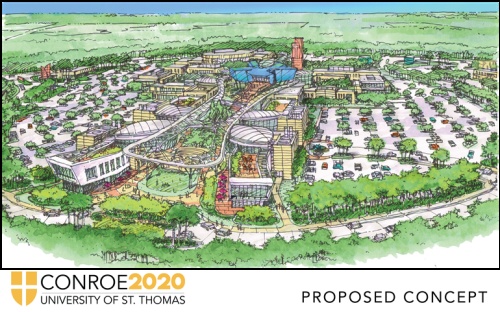 The University of St. Thomas is proposing a new nursing campus. Shown is a proposed concept for the campus. 