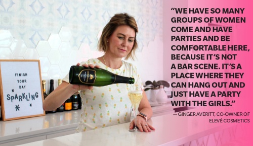 It was Averittu2019s idea to include a champagne bar when her sister opened the storefront for Elevu00e9.