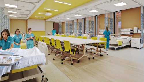 A rendering of the University of Houston at Katy nursing simulation center shows some of the center's offerings.