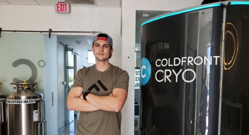 Co-owners Alex Martinsen (pictured) and Tyler Hall opened Coldfront Cryo in October 2017.