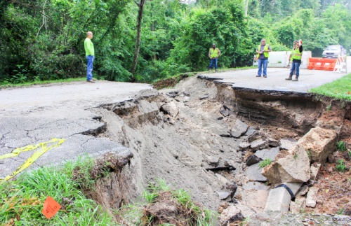 Hamblen Road collapsed on May 7 from severe floods. The city of Houston Public Works is currently reconstructing the road. 