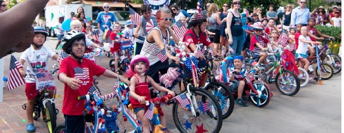 LaCenterra at Cinco Ranch held a childrenu2019s patriotic bike parade during a past Fourth of July event.
