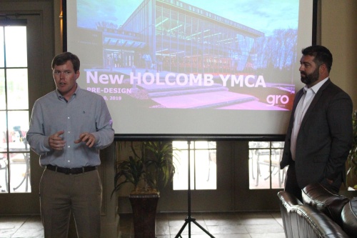 Brian Jarrard of Holcomb Properties Company and Brian Rigby of Gro Development present ideas for the new YMCA facility.