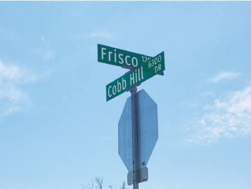 Frisco Street is planned to be extended from Cobb Hill Drive to Panther Creek Parkway.