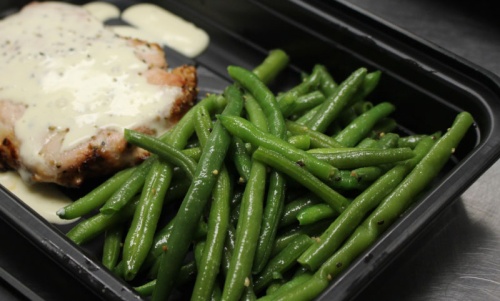 Creamy mustard pork chop with steamed green beans was a recent offering for the keto menu. ($12.50)