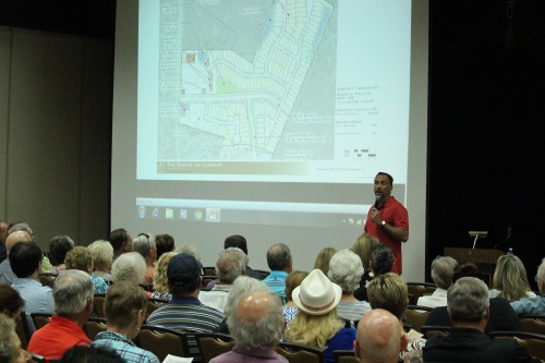 About 300 attendees sat for a presentation on two options of a possible 62-acre development in Lakeway