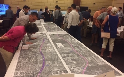 Attendees at the June 26 open house at Bee Cave City Hall reviewed proposed improvements and provided input on the RM 620 widening project.