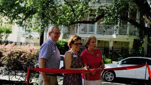 Westmoreland Civic Association President Bill Marshall, District C Council Member Ellen Cohen and Westmoreland Civic Association member Jan Glazner  celebrated a ribbon-cutting ceremony June 1.