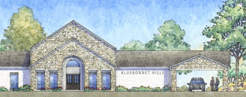 This rendering shows a portion of the new updated look the Bluebonnet Hills Funeral Home in Colleyville will have.