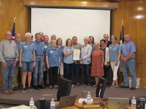 Hays County Master Naturalist chapter stands with Dripping Springs City Council July 9.