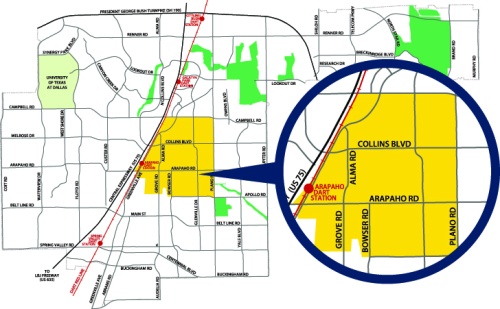 This map shows the 1,200-acre area that is the focus of revitalization efforts in Richardson.