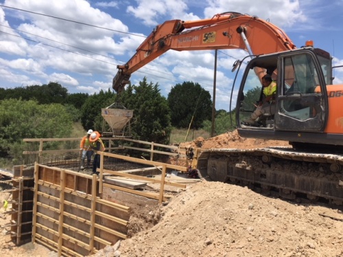 Work began on various aspects of the FM 1626 south project this month during July, including culverts near Onion Creek Bridge.