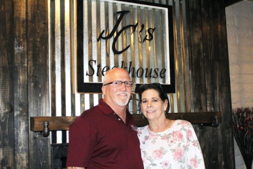 Dennis Petty and Diana Blewer are the husband-and-wife team behind JCu2019s Steakhouse. The initials come from their fathersu2019 names.