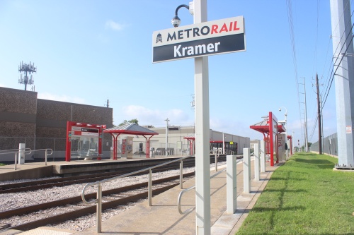 The Kramer MetroRail station is one of several Capital Metro transit centers that has a bike shelter.