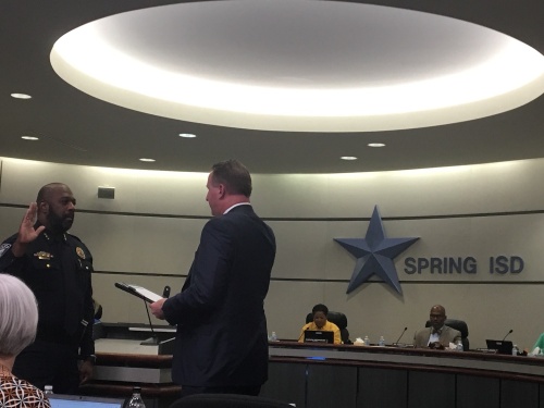 Spring ISD swore in its new police chief, Kenneth Culbreath, during its Aug. 13 board meeting. 