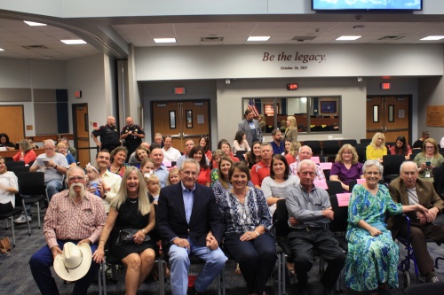 About 40 members of the Jordan family attended the Katy ISD board meeting Aug. 19, in which the district announced that the proposed name of the new high school will be Jordan High School.