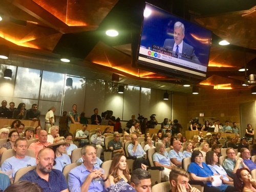 Austin City Hall's City Council chamber was packed Wednesday, Sept. 18, as the public weighed in on possible changes to how the city regulates public camping and sitting and lying down. 