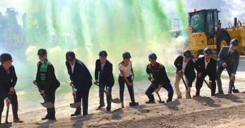 Austin FC leaders, investors and city officials celebrated the groundbreaking of the Major League Soccer stadium Sept. 9.