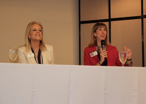 From left: Richardson ISD Superintendent Jeannie Stone and Plano ISD Superintendent Sara Bonser spoke Sept. 11 at the State of the District address hosted by the Richardson Chamber of Commerce.