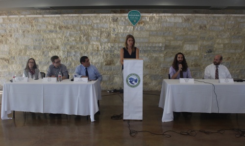 Candidates who are running for seats on the San Marcos City Council in the Nov. 5 elections give their opening statements at the Sept. 4 forum organized by the Four Rivers Association of Realtors and the San Marcos Area Chamber of Commerce.