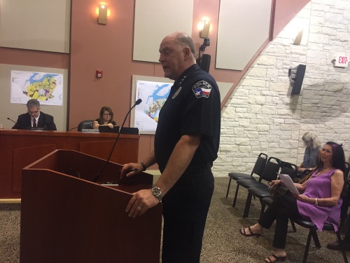 Lakeway police Chief Todd Radford addressed City Council on Sept. 16 regarding the update to the animal portion of the city code. 