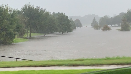 The Seven Meadows pond and bridge experienced high waters Sept. 19. 