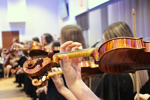 Highland High School's Starlight Serenade, a 60-member strolling strings ensemble, provided an entertainment highlight for the Gilbert Community Excellence Awards on Sept. 24, 2019.