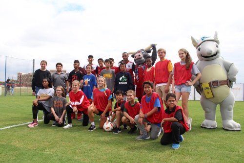 19 Frisco ISD middle school students participated in a soccer game following the Sept. 19 ribbon-cutting event.