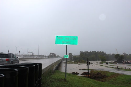 The West Fork of the San Jacinto River at Hwy. 59 in Kingwood came out of its banks on Sept. 19. 