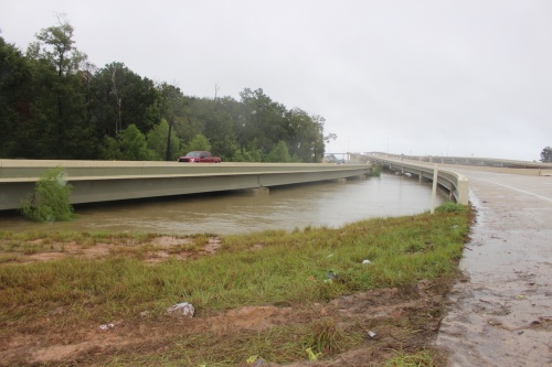 White Oak Creek near Valley Ranch Town Center in the New Caney area neared the bottom of the Grand Parkway bridge. 