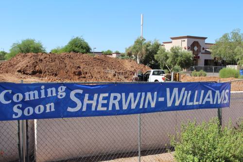 Construction has started on a new Sherwin Williams store on Warner Road.