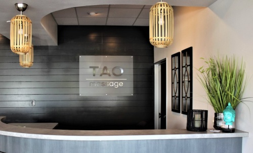 The reception area of the new Tao Massage in Cedar Park is pictured.