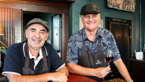 Owners Steve Hari (left) and Philippe Legrand will open H-Wines in Montgomery in November. They are currently offering private tastings.